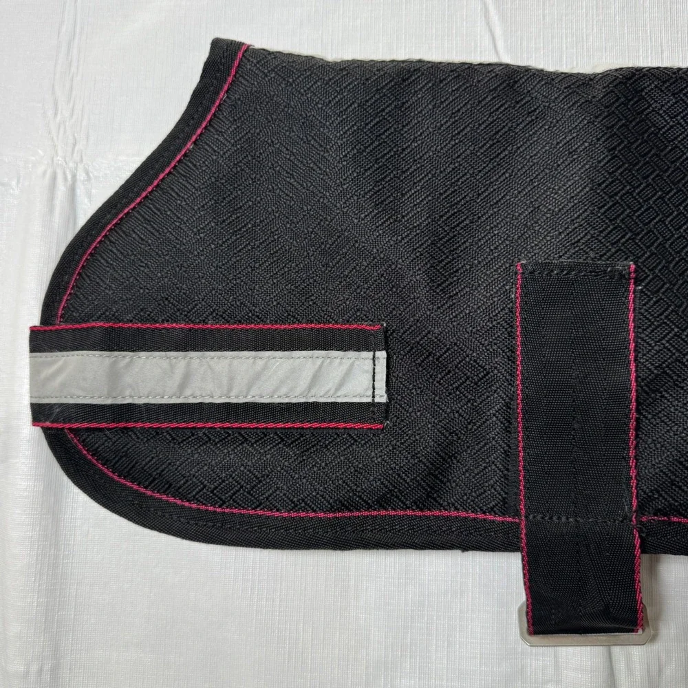 WeatherBeeta Black Reflective Dog Coat Padded Winter Jacket 45cm 18in